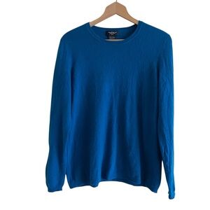Lord & Taylor 100% Cashmere Sweater Woman 2X Blue Luxury Comfy Office Coastal